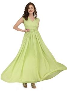 vistas by vani Women Gown Green Maxi/Full Length Dress - Buy vistas by ...