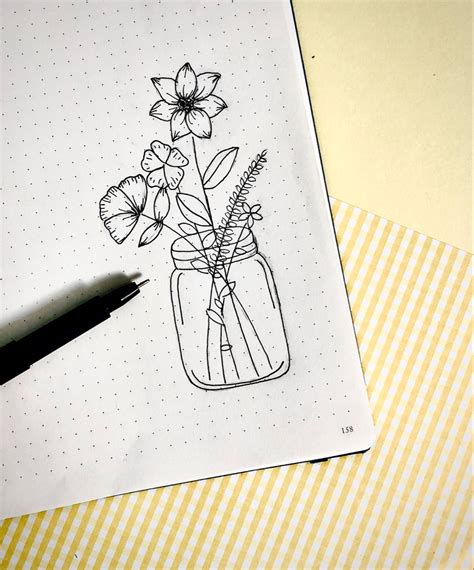 flower drawing journal