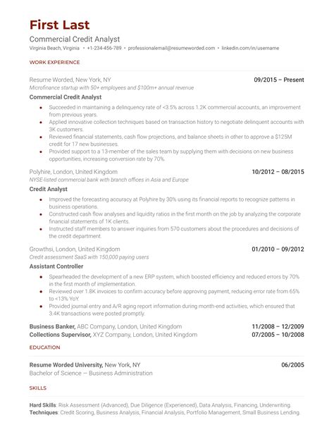 4 Credit Analyst Resume Examples for 2026 | Resume Worded