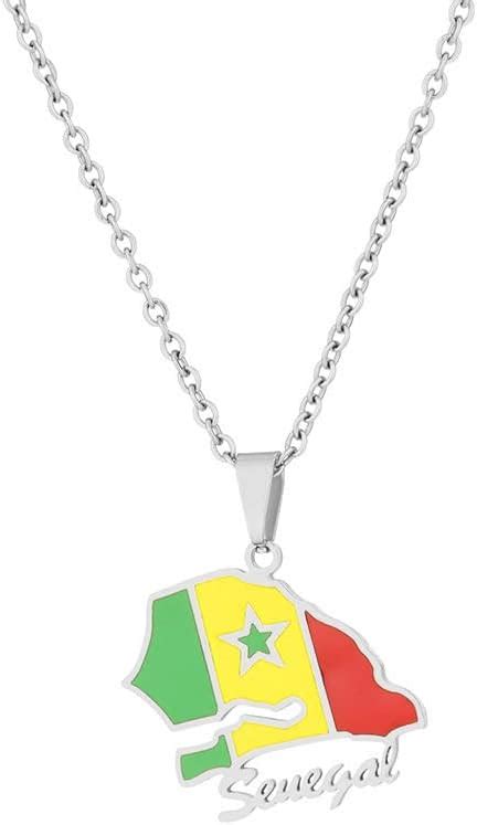Buy Dan CECE KELE Senegal Map Pendant Necklace - Fashion Nation Map ...