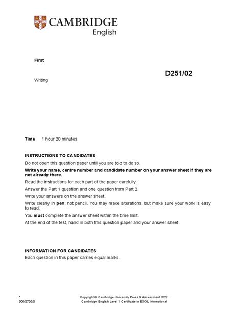 Image result for ESOL B2 Writing Sample for Part 1