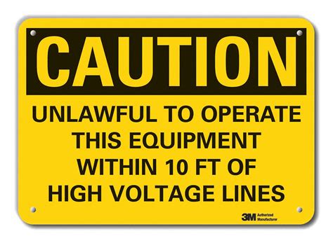 Plastic, Mounting Holes Sign Mounting, Caution Sign - 460J07|LCU3-0465 ...