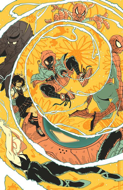 Miles Morales, Peter B. Parker, Spider-Ham, Spider Man-Noir, Peni Parker, and Gwen Stacy from ...