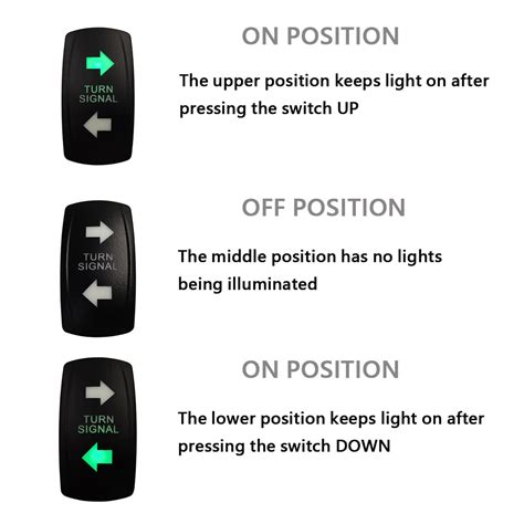 Buy BACAUTOPARTS Green Backlit Turn Signal Rocker Switch 7PIN ON-Off-ON ...