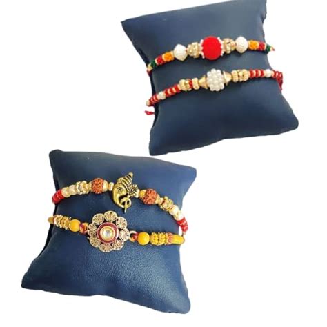 Buy Home Decorise Ganesh Ji Combo Dora Rakhi Set for Men, Rakhi For ...