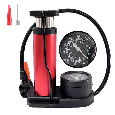 MixMart Bike Pump, Ball Pump with 160 PSI High Pressure Gauge, Mini ...