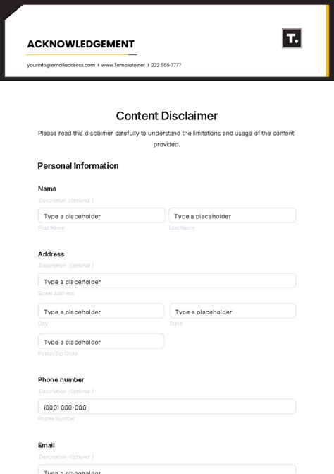 Image result for General Disclaimer Example