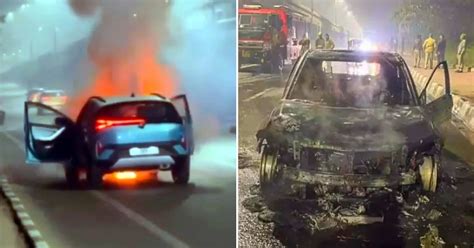 One month old Tata Nexon facelift Creative S Plus variant caught fire ...