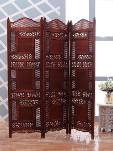 Decorhand Handcrafted 3 Panel Wooden Room Partition & Room Divider ...