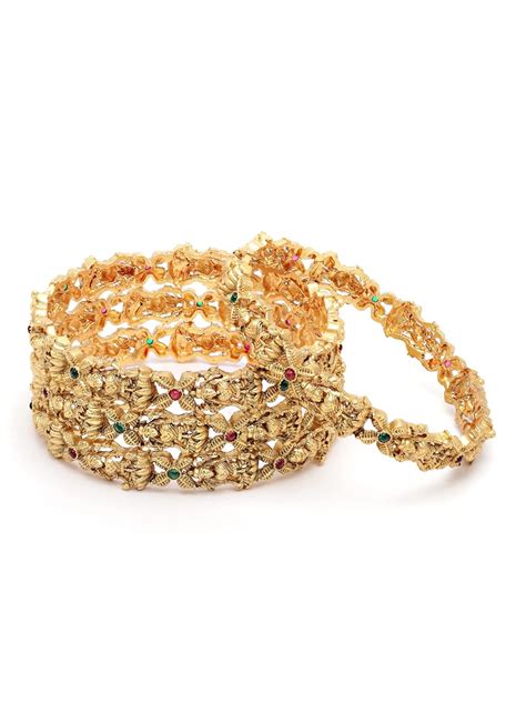 Buy Karatcart Set of 4 Antique Gold Plated Mata Laxmi Rajwadi Temple ...