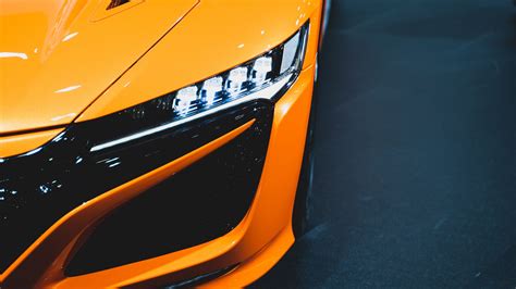 Download wallpaper 1920x1080 car, orange, headlight, light, backlight ...