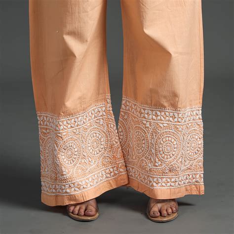 Lucknow Chikankari Hand Embroidery Cotton Palazzo