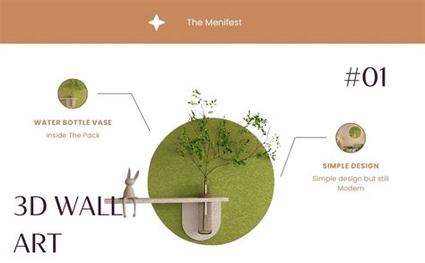 THE MENIFEST | Wooden Round Shape Flower Pot Vase | Wall Handmade Art ...