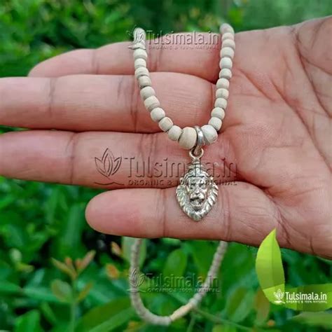 Shri Narsingh Silver Tulsi Locket Mala 3mm Bead Size - Tulsi Mala