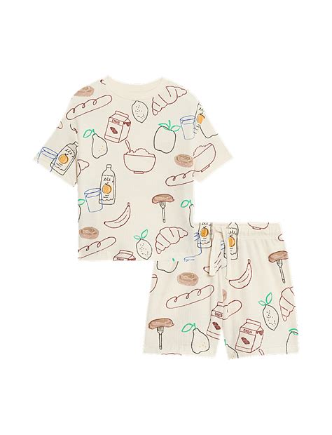 Buy Cotton Blend Waffle Breakfast Pyjamas (1-16 Yrs) at Marks & Spencer
