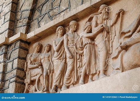 Antique Beautiful Bas-relief Sculpture on Wall Ancient Greek Style ...