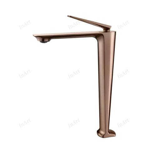 InArt Bathroom Single Lever Hole Basin Mixer Pillar Tap Brass High Nec ...
