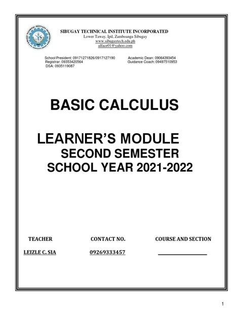 Image result for Basic Calculus Module