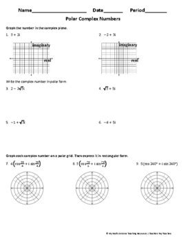Image result for Precalculus Complex Numbers Worksheet