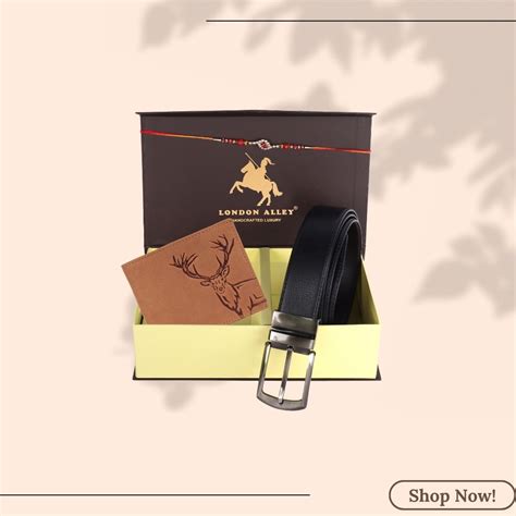 LONDON ALLEY Rakhi Gift Hamper - Elk Vintage Brown Leather Wallet, Rev ...