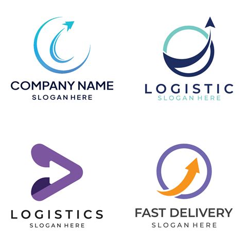 Logistics company vector logo, arrow icon logo, fast digital delivery logo. Using simple and ...