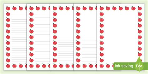 Smiley Apple Portrait Page Borders- Portrait Page Borders