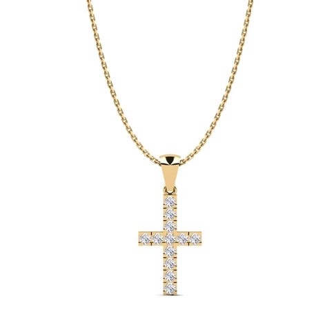 Order Women's Pendant Croce in Round cut 0.36 Carat 14ct Yellow Gold ...