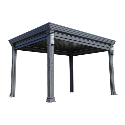 Buy JXJMEI Aluminium Electric Pergola with Louvered Roof, Metal Hard ...