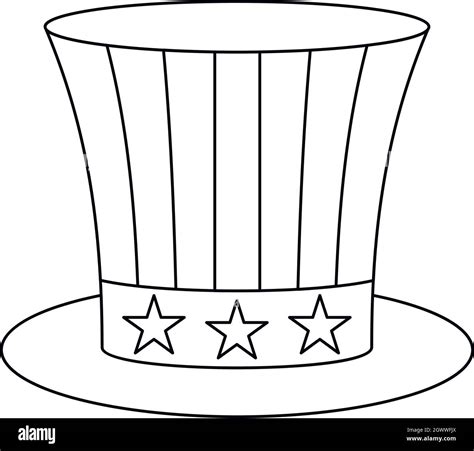 Uncle Sam Hat Black And White Clipart