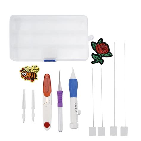 Buy HXAZGSJA Magic Embroidery Pen Stitching Punch Needle Set Craft ...