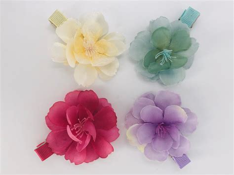 Flower Hair Clips Realistic Flowers Artificial Flower Clips | Etsy