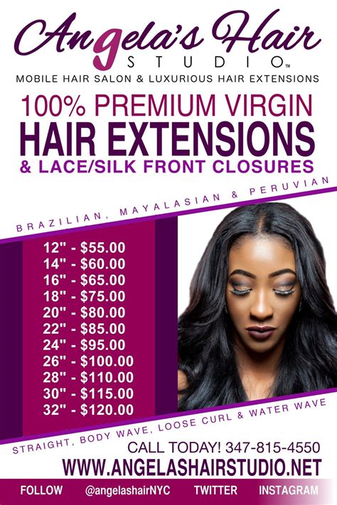 angelashairstudio.net Hair Extension price list! | Hair salon price ...