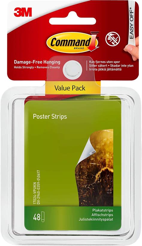Command Poster Strips, Value Pack - 48 Adhesive Strips, White - Ideal ...