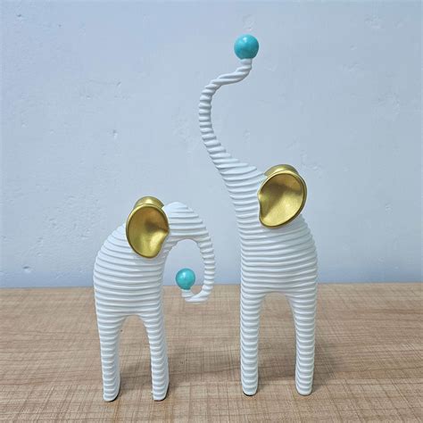 AM5937 Modern White & Gold Elephant Pair Statue – Amd-Deodap