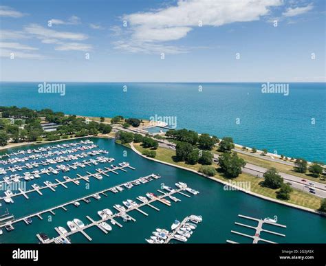 Aerial view of Diversey Harbor and Lincoln Park Stock Photo - Alamy