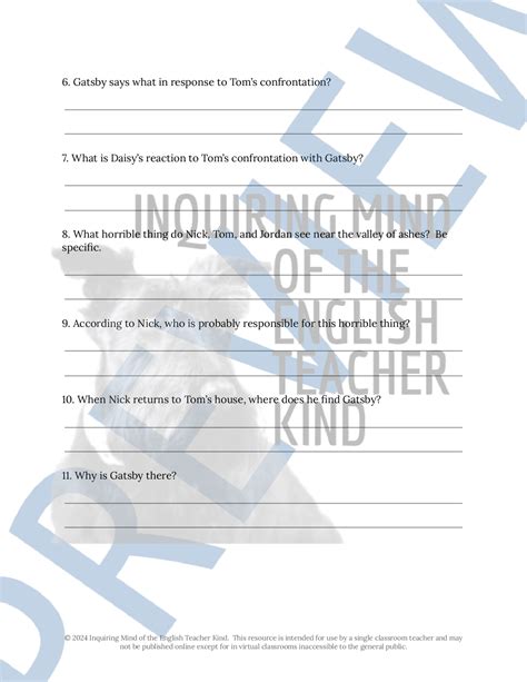 The Great Gatsby Chapter 7 Quiz and Answer Key | Made By Teachers