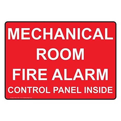 Buy Mechanical Room Fire Alarm Control Panel Inside Sign, 10x7 inch ...