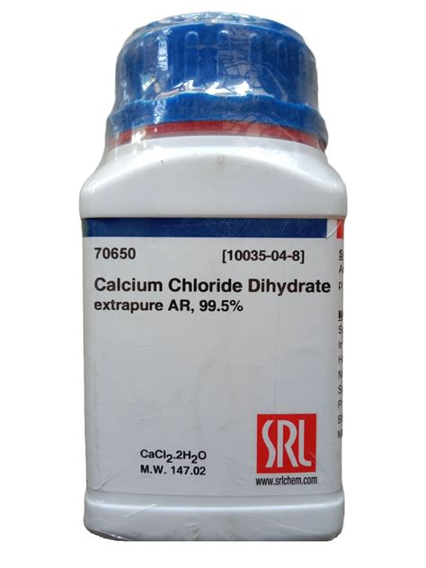Buy SRL Calcium Chloride Dihydrate Extrapure 500Gm, AR Grade, 99.5% ...