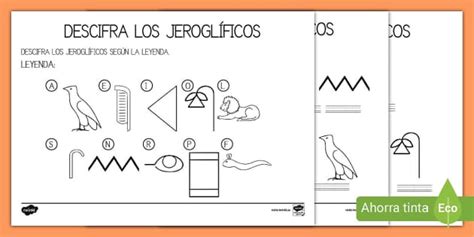 Ficha: Descrifra los jeroglíficos (teacher made) - Twinkl