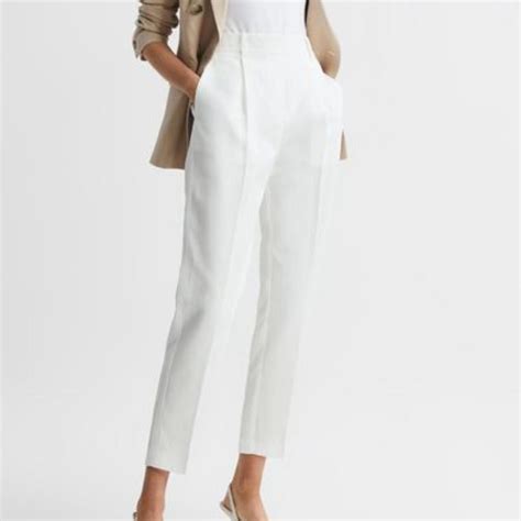 Reiss Tapered Trousers | White | UK 12R | RRP... - Depop