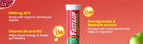 Buy Fast&Up Apple Cider Vinegar Effervescent Tablets | 500mg ACV with ...