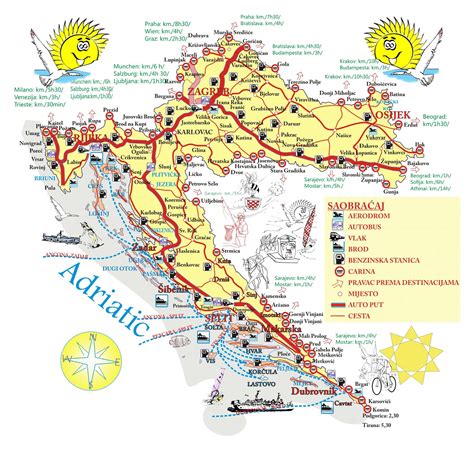 Large travel map of Croatia | Croatia | Europe | Mapsland | Maps of the ...