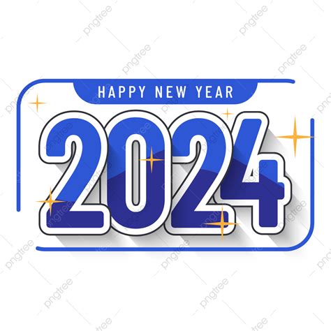 New Year Lettering Vector Art PNG, Happy New Year 2024 In Lettering ...