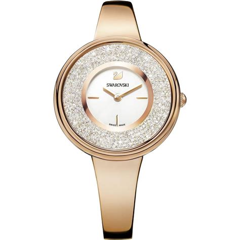 Swarovski Analog womens Stainless Steel Crystalline Pure Rose Gold Tone ...