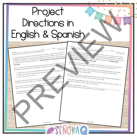 Worksheet Spanish Presentations