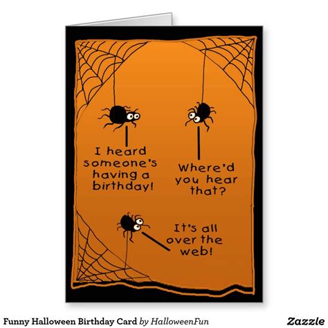 Funny Halloween Birthday Card | Zazzle | Funny halloween cards ...