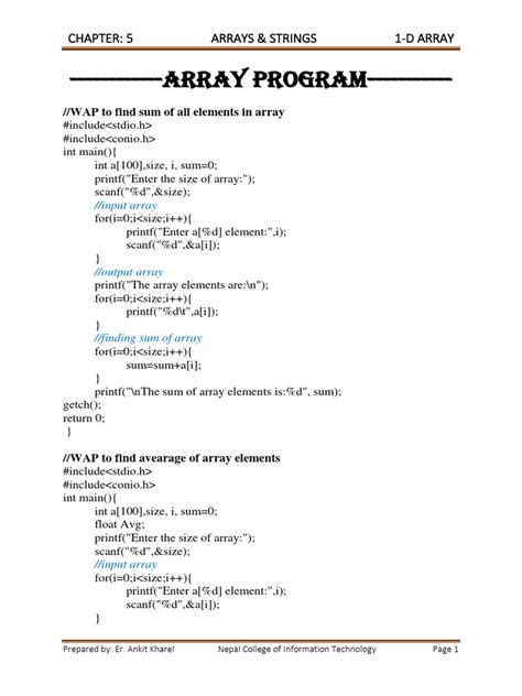 Modular Programs with 1 D Array 的图像结果