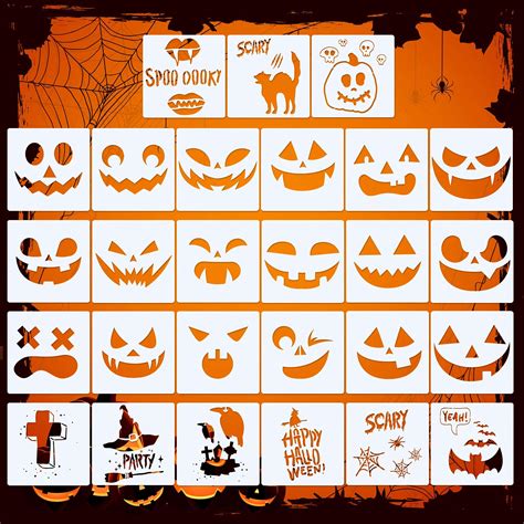 Pumpkin Face Stencils For Kids