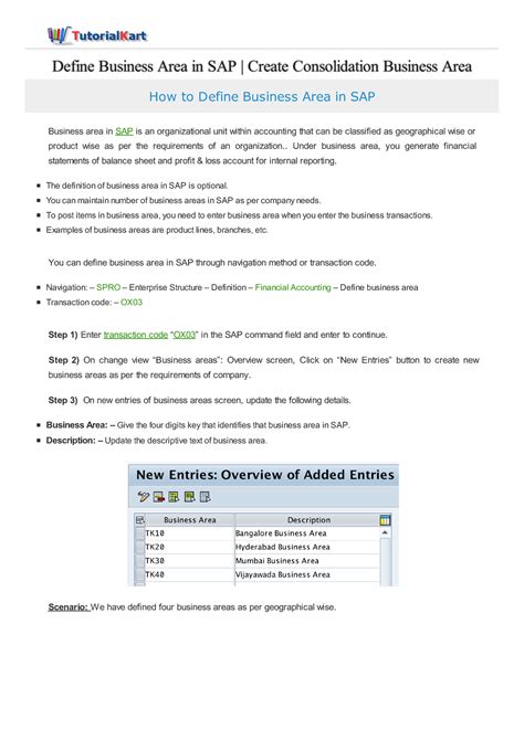 Define business area in sap - How to Define Business Area in SAP ...