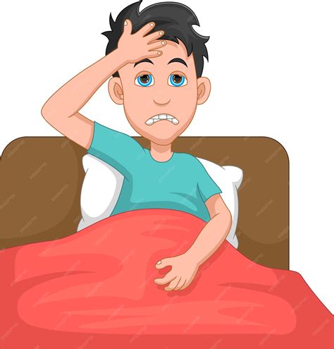 Cartoon Boy Sick In Bed at Heather Kushner blog